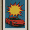 Red Supercar Print in Comicbook style