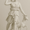 Artemis on the Hunt - White Marble Sculpture